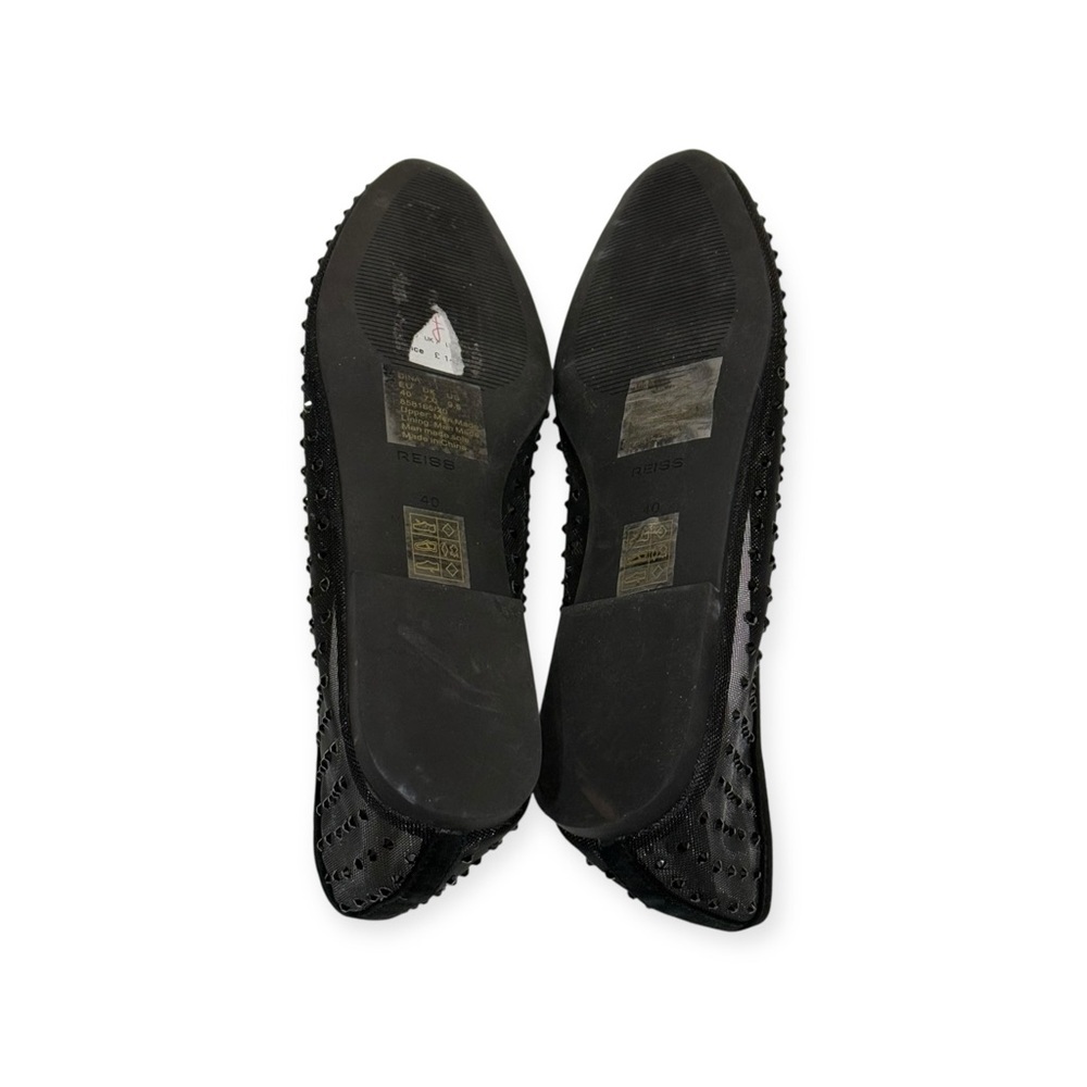 new Reiss 𖦹 Dina Mesh Embellished Ballet Flats 𖦹 Black Crystals 𖦹 40 9.5M 𖦹 - Picture 12 of 16